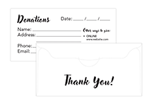 Custom printed donation and remittance envelopes for nonprofits and fundraisers